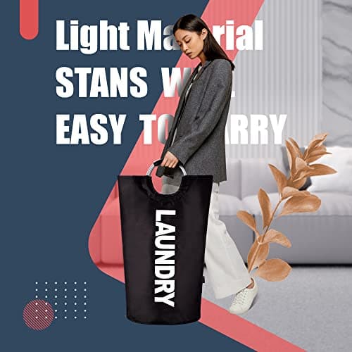 Caroeas Tall Laundry Basket 90L, Large Hamper, Freestanding Laundry Bag — view 2