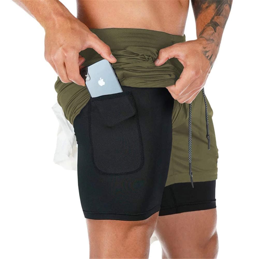 Superora Mens Running Gym 2 in 1 Sports Shorts Breathable Outdoor Workout Training Shorts with Pockets — view 13