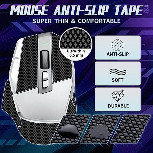 TALONGAMES Mouse Anti Slip Grip Tape Compatible with Logitech G502 X Wired / G502 X Wireless Gaming Mouse, Palm Sweat Absorption, Thin 0.5mm, Cut to Fit, Easy to Apply, Mouse Skin