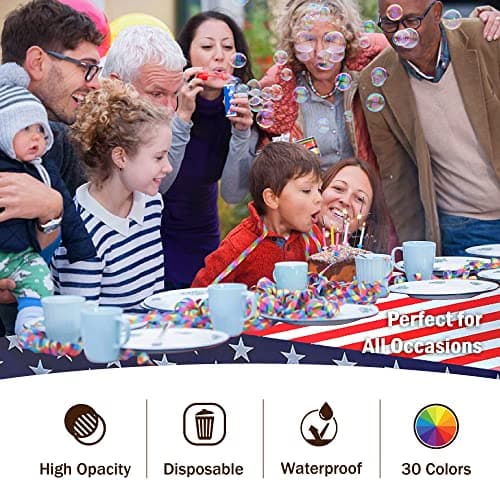 Exquisite 4th of July Plastic Table Cloth Disposable 12 Pack, 54 x 108 — view 4