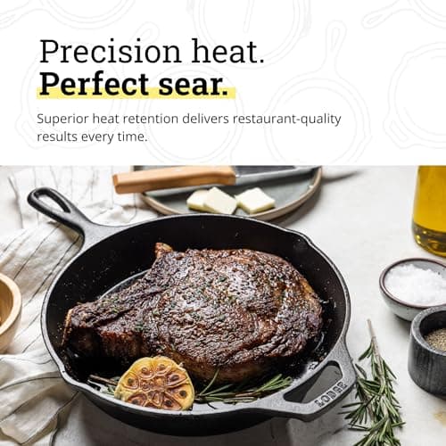 Lodge Seasoned Cast Iron Skillet 10.25 Inches - PFAS-Free, Non-Toxic Cookware - Use with an Oven, Stove, Grill, or Campfire - Naturally Non-Stick & Oven Safe — view 5