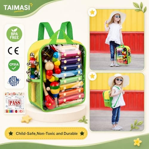 Kids Musical Instruments, 33Pcs 18 Types Wooden Percussion Instruments Tambourine Xylophone Toys for Kids Children, Preschool Education Early Learning Musical Toy for Boys and Girls — view 2