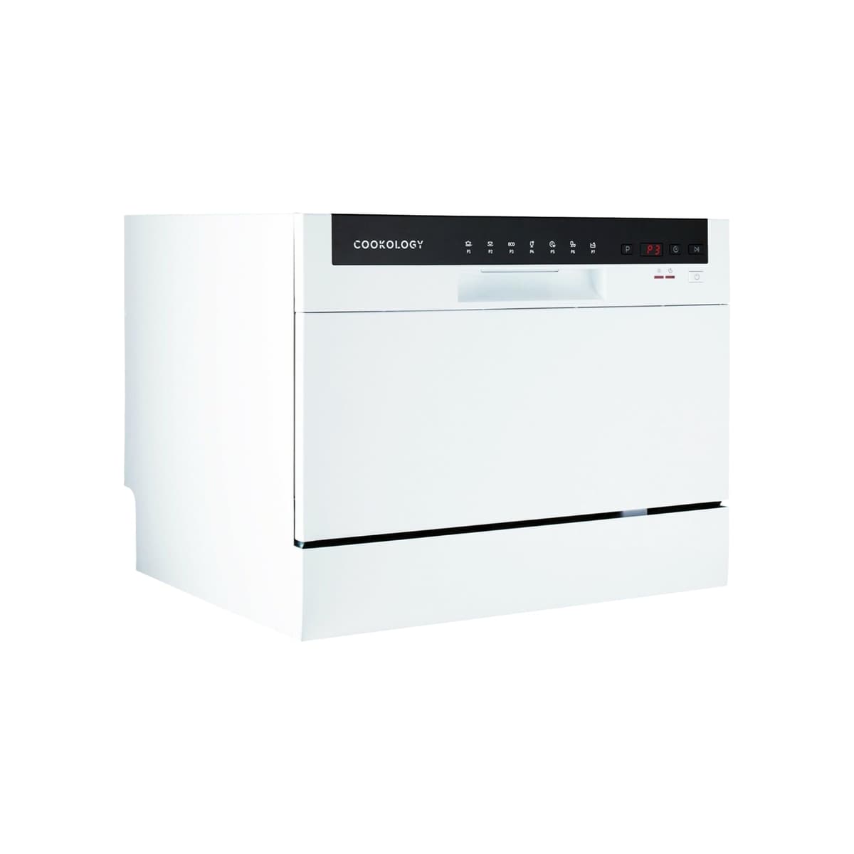 Cookology CTTD6WH Mini Counter Top Dishwasher in White - 6 Place Settings - Table Top - Compact Design - 6 Drying Settings - 7 Wash Cycles - ECO Friendly Mode