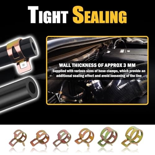 6PCS 5Ft Silicone Vacuum Hose Automotive Kit,ID 1/8" 5/32" 3/16" 1/4" 5/16" 3/8" Vacuum Lines Automotive & Hose Clamp & Vacuums Line Connectors,Professional Vacuums Line Kit — view 4