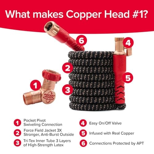 Pocket Hose 100 FT Copper Head Expandable Garden Hose, As Seen on TV — view 2