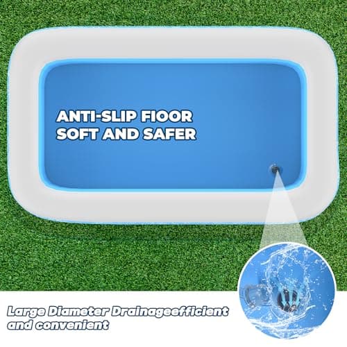 CACSPS Inflatable Swimming Pools, 60" X 40" X 20" Full-Size Inflatable Pool for Kids and Adults, Durable Family Lounge Pool, Kiddie Pool for Backyard, Garden or Indoor — view 4