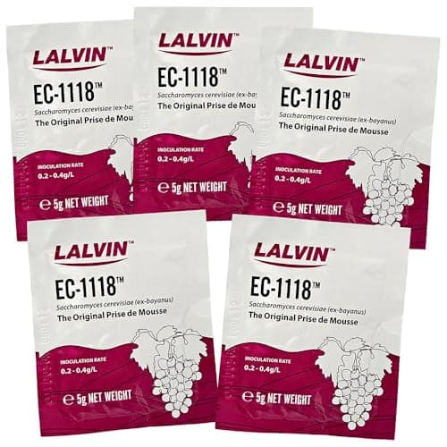 5x Lalvin EC-1118 Champagne Yeast 5g Sachet 18% Homebrew Wine Making 4.5L-23L by Lalvin — view 8