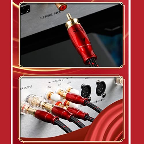 SKW Digital Coaxial Cable Entry Level HC Series RCA to RCA Multiple Shield Subwoofer Cable for HiFi Systems 4.9ft/1.5M