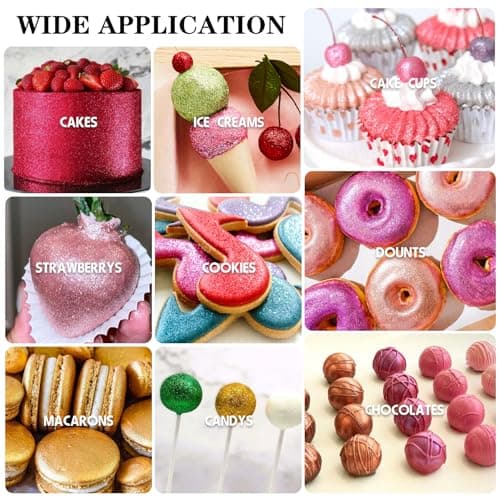 Iridescent Edible Glitter Spray, 20g Luster Dust Edible Glimmer Powder for Sparkling Cocktails, Cake, Cupcakes, Wine, Beverage, Food Grade Shimmer Dust Powder for Baking, Drinks, Cookies Decoration — view 5
