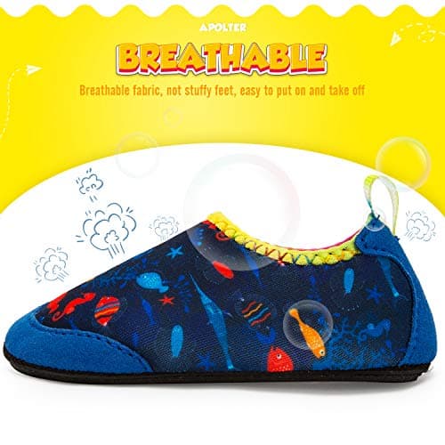 APOLTER Baby Boys and Girls Swim Water Shoes Barefoot Aqua Socks Non-Slip for Beach Pool Toddler Kids — view 5