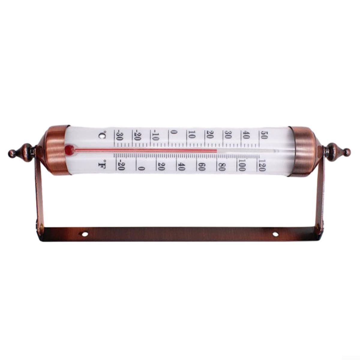 Termómetro de metal de 10 pulgadas para interiores y exteriores, con doble escala Fahrenheit Celsius, medidor de temperatura inalámbrico para montaje en pared, para jardín, patio, cocina — view 5