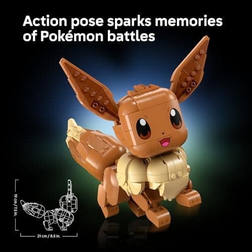 LEGO Pokémon Eevee - Collectible Building Set for Adults, Ages 18+ - Posable Pokémon Figure for Display - Desk, Bookshelf or Home Office Decor - Gift for Men & Women - 72151 — view 4