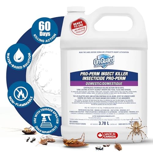 OnGuard Pro-Perm Insect Killer 3.78L | Bed Bug Spray | Fast Action, Residual (24/7), Non-Flammable, Water-Based Solution | 0.35% Permethrin | Ants, Bedbugs, Spiders, Cockroaches, Ticks, Fleas