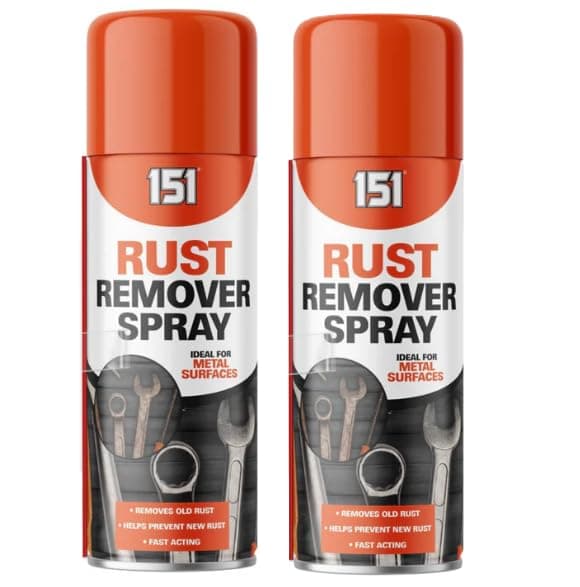 400ml Rust Remover Spray, Fast-Acting Rust Treatment for Metal Surfaces, Loosens Corrosion and Protects Parts (2 Pack)