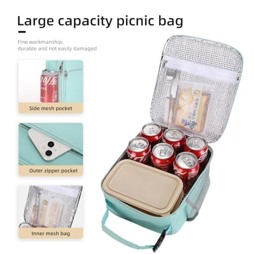 Lovoeo Lunch box Lunch bag for men women Insulated Lunchbox Lunch bags for Work Picnic Travel (baby blue) — view 3