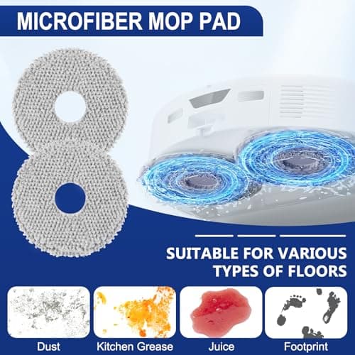 34 Pcs Qrevo S5V Replacement Accessories Compatible with Roborock Qrevo Curv/S5X/Edge/Edge S5A/Qrevo S5V Robot Vacuum, 2 Mainbrush, 6 Scent Tablets, 4 HEPA Filters,6 Dust Bags, 6 Mop Pads,6 Side Brush — view 4