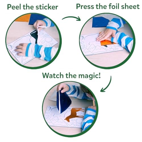 Skillmatics Foil Fun - Animals, No Mess Art for Kids, Travel Toys, Craft Kits, DIY Creative Activity, Screen-Free Entertainment, Gifts for Boys & Girls Ages 4, 5, 6, 7, 8, 9 — view 4