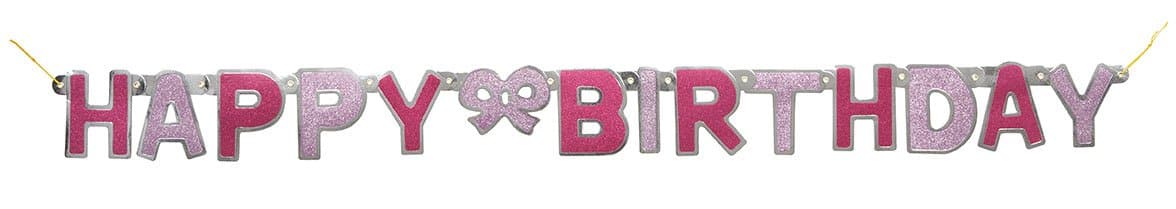 Unique Party 92068 - 9ft Foil Glitz Pink Happy 80th Birthday Banner — view 218