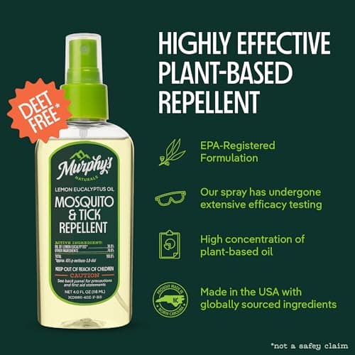Murphy's Naturals Mosquito & Tick Bug Repellent Spray, 4 fl oz (Pack of 2)