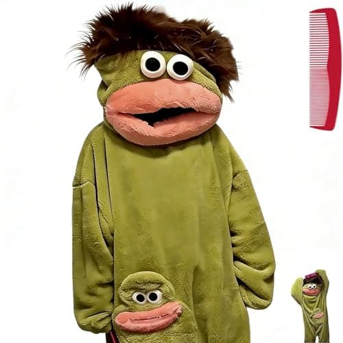 Big Mouth Monster Onesie,Adult Monster Onesie,Silly Pajamas Plush One Piece Cosplay Suit Loungewear,Soft Plush Loungewear (Green,X-Large)