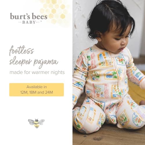 Burt's Bees Baby Unisex Footless Sleeper Pajama, 1-Pc Zip-Up Footie Pajama — view 2