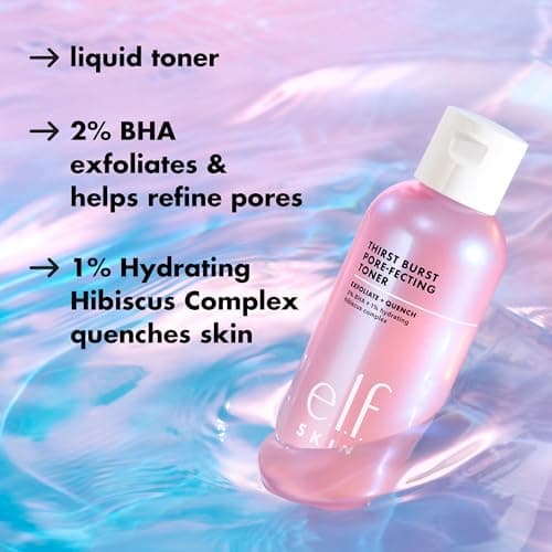e.l.f. SKIN Thirst Burst Pore-fecting Toner, Hydrating & Exfoliating for Face, Smooths, Plumps & Minimizes Pores, Infused with Salicylic Acid, Vegan & Cruelty-Free