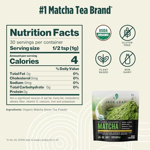 Jade Leaf Matcha Organic Culinary Grade Matcha Powder - Japanese Green tea for Baking, Smoothies, Lattes, and Skin Care, 30g / 1.06 Ounce (Pack of 1) — view 7