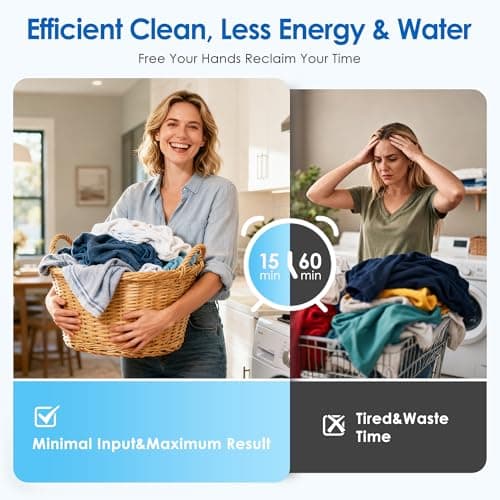 INTERGREAT Portable Washing Machine, 18lbs Twin Tub Portable Washer with Spin Cycle and Dryer, Semi-automatic Washer Machine Combo for Dorms, Apartments, Grey White — view 7