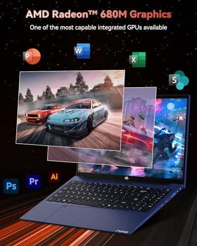 NIMO 15.6" FHD Light-Gaming-Laptop, 8 Cores AMD Ryzen 7 Pro 6850U 32GB LPDDR5 RAM 1TB SSD (Beat i7-1360P Up to 4.7GHz) GPU AMD Radeon 680M IPS Computer with 100W Type-C Backlit Keyboard Fingerprint — view 2