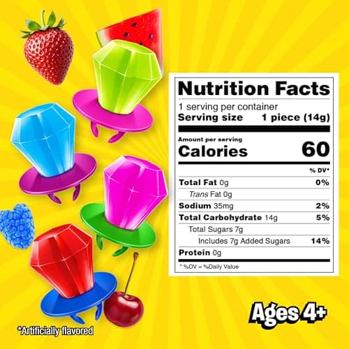 Ring Pop Lollipops - Bulk Candy Individually Wrapped Suckers Variety Party Pack- 20 Count w/Assorted Flavors - Hard Candy for Party Favors, Kids & Goodie Bag Stuffers 0.63 Pounds