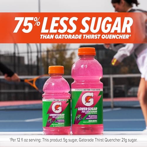 Gatorade Lower Sugar Sports Drink, Rain Berry, 12 fl oz Bottles, (12 Pack) — view 5