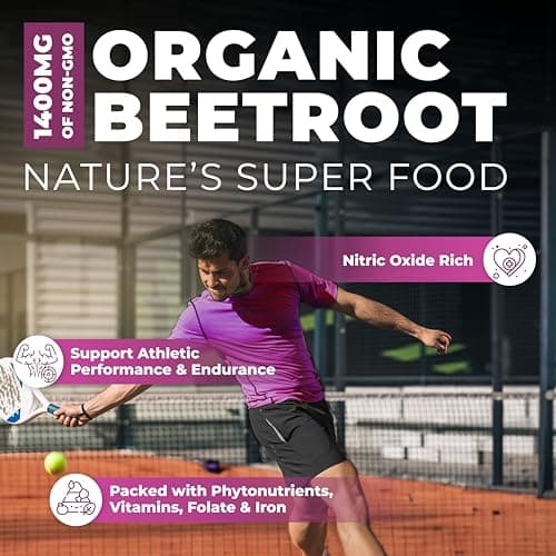 *BONUS SIZE* 160 Capsules of High Potency Organic Beetroot Powder | 1,400mg per serving (700mg per capsule x2) | Energy Support | Antioxidant Support | A Natural Super Food | Canadian Made — view 2