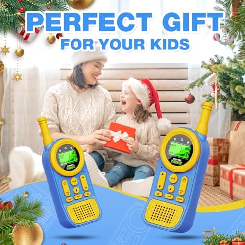 Ptnerbeh Walkie Talkies for Kids Toys: Toys for 3-12 Year Old Boys Girls - 22 Channels 2 Way Radio Toy with Backlit LCD Flashlight - 3 Miles Range for Outside/Camping/Hiking (2-Pack) Blue — view 5