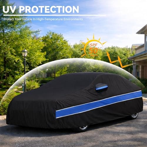Car Cover Compatible with Honda Accord,10-Layer Car Cover Waterproof All Weather,Full Exterior Cover with Cotton Lining,Sun Rain UV Dust Snow Protection with Door Zipper,Fit for Sedan/Coupe 2001-2025 — view 6