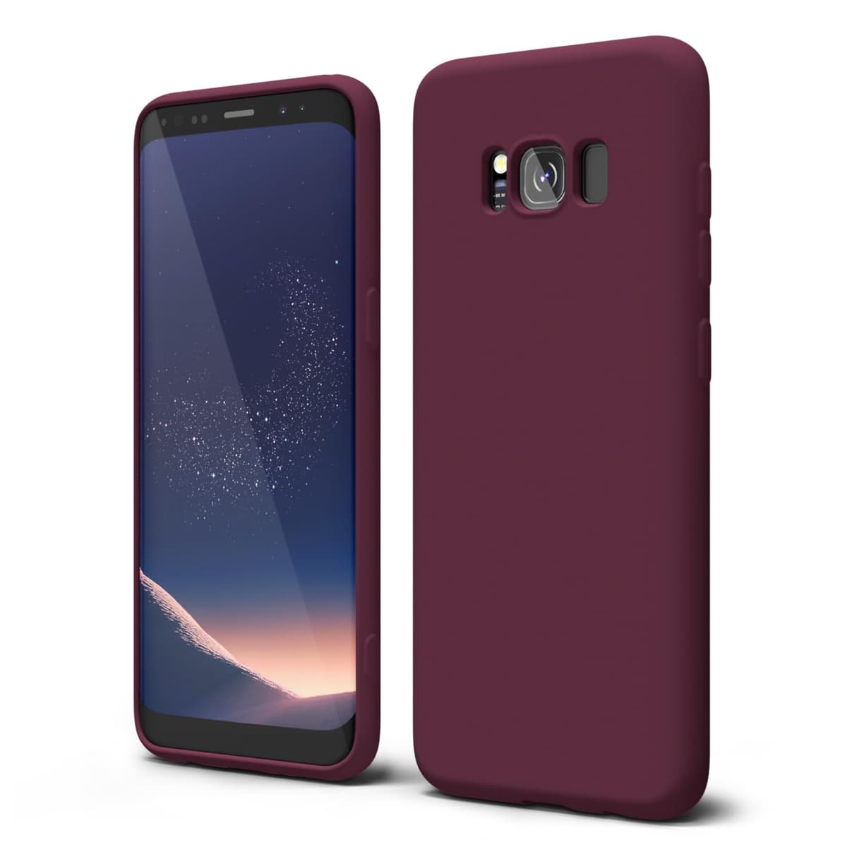 oakxco for Samsung Galaxy S23 Phone Case Liquid Silicone,Cute Thin Slim Soft Rubber TPU Plain Smooth Gel Cover for Women Girl Aesthetic Design, Matte Solid Protective & Shockproof, Burgundy Plum Wine — view 320