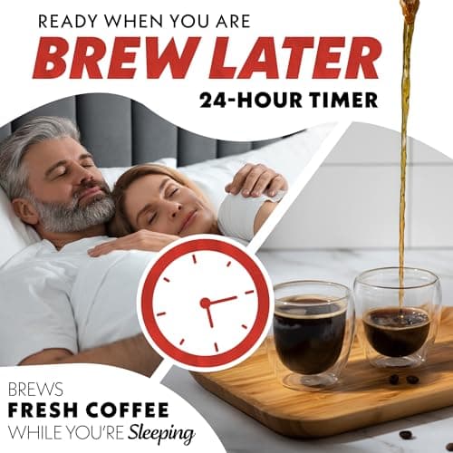 Gourmia Drip Coffee Maker – 5 Cup, One-Touch Brew, Pause & Serve, Adjustable 4 Hr Keep Warm, EZ-View Water Window, Black — view 3