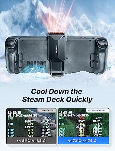 JSAUX Cooling Fan for Steam Deck&OLED, Cool Down Accessories for Steam Deck OLED, Cools to Enhance Performance & Extend Console Battery Life, Innovative Cooling Fan for Gaming-GP0201 — view 2