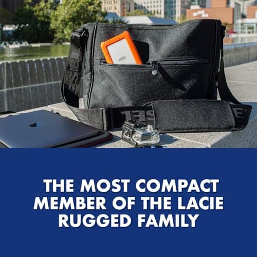 LaCie Rugged Mini, 1TB, 2.5", Portable External Hard Drive, for PC Mac iPad and iPhone, Data Rescue Service (LAC301558) — view 4