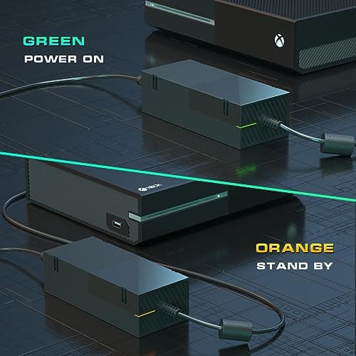 Power Supply for Xbox One [Latest Version] Replacement Power Brick Power Box for Xbox one Adapter AC Power Cord Cable 100-240V Auto Voltage — view 4