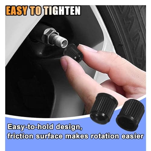 KITUREK 20PCS Tire Valve Stem Caps, Anti-Corrosion Universal for Car, Black — view 4