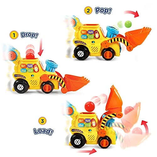 VTech Pop-a-Balls Push and Pop Bulldozer, Yellow — view 2