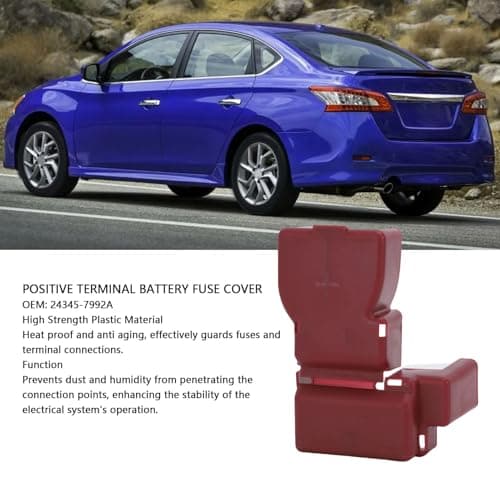 Tbest Car Positive Terminal Battery Cover Red High Strength Plastic Battery Terminal Protector Cover 24345-7992A Replacement for Sentra 2010 to 2019 — view 3
