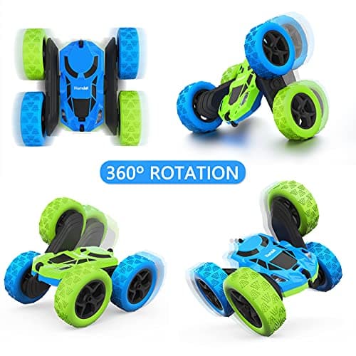 Hamdol Remote Control Stunt Car for Kids, 360° Rotating Double-Sided RC Car with LED Headlights, 4WD 2.4GHz Electric Rechargeable Toy Vehicle for Boys and Girls, Perfect Birthday