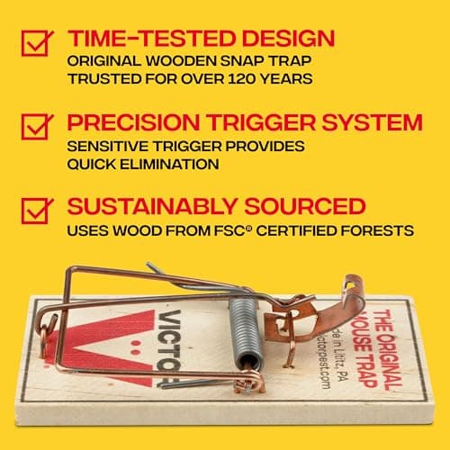Victor Metal Pedal Sustainably Sourced FSC Wood Snap Mouse Trap - 4 Wooden Traps - M156 - Snap Traps for Mice - Reusable or Disposable Mouse Trap — view 2