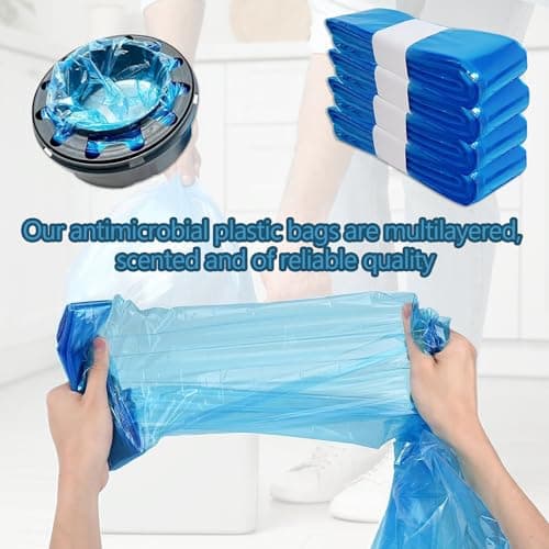 Lonimia 4 Pack Diaper Bucket Refill Cassettes, Anti-Odor Disposable Bags Compatible With All Diaper Buckets (Blue) — view 5