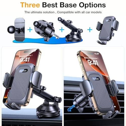 Romuto Phone Holders for Your Car Phone Holder Mount【Super Suction】Cell Phone Holder for Car Accessories for Women Men【360° Adjustable】Suction Phone Mount for Car, Window, Bathroom for iPhone Samsung
