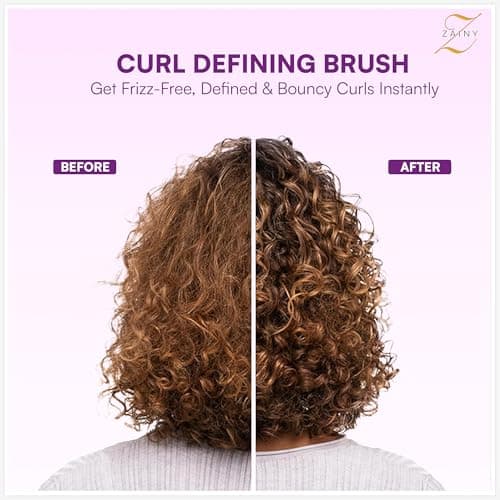 ZAINY Curly Hair Brush Defining 2PC Set with Styling Comb, Curling Brush for Wavy Hair, Hairbrush for Curly Hair Detangler, Volume Curl Brush, Curl Defining Products for Women, Kids, Toddlers & Men — view 2