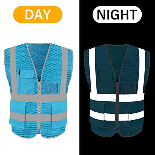 HYCOPROT High Visibility Mesh Safety Reflective Vest with Pockets and Zipper, Meets ANSI/ISEA Standards — view 4