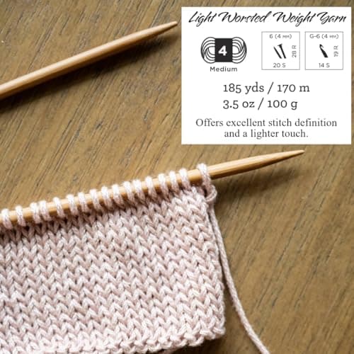 Lion Brand 24/7 Cotton Yarn, Yarn for Knitting, Crocheting, and Crafts, Ecru, Pack of 3 — view 3