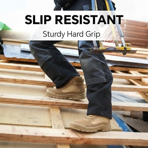 ANGRYRAM Steel Toe Boots for Men Women Lightweight Comfortable Steel Toe Shoes Puncture Proof Slip Resistant Construction Work Boots for Men Indestructible Safety Work Shoes — view 3